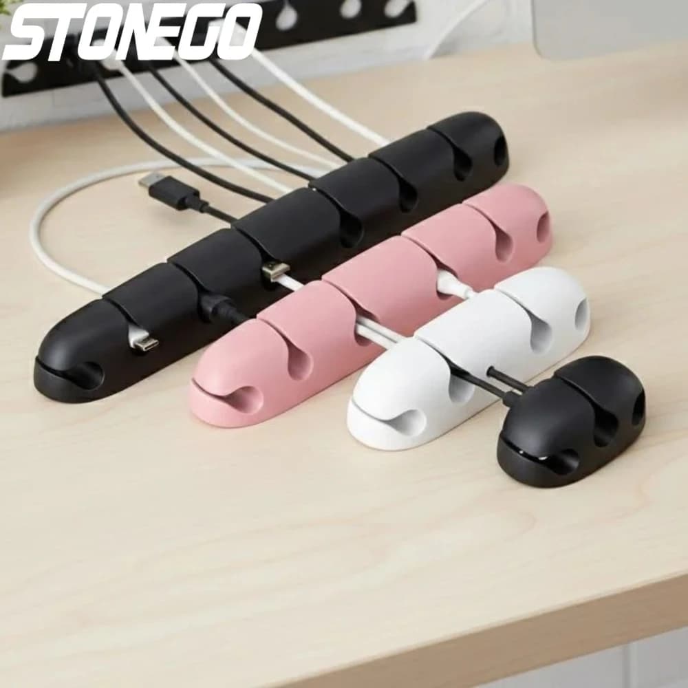 Organizzatore di Cavi in Silicone per Telefono, Avvolgicavo USB, Supporto per Cavi da Scrivania, Accessorio per Gestione Ordine