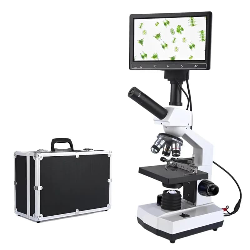 Microscopio Biologico Digitale Binoculare con Schermo HD 400x per Laboratorio Medico e Biologico