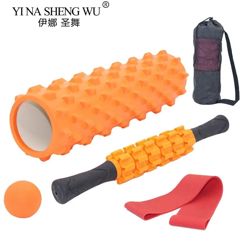 Set of 5 Foam Rollers for Yoga, EVA Column, Cable Roller, Mask Roller, Equilibrium Roller 33cm