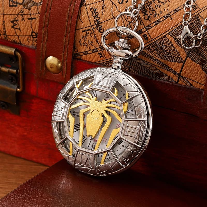 Fashion New Vintage Relief Carved And Hollowed Out Roman Flip Style Pocket Watch On Chain Pendant Clock Chain Mens Women