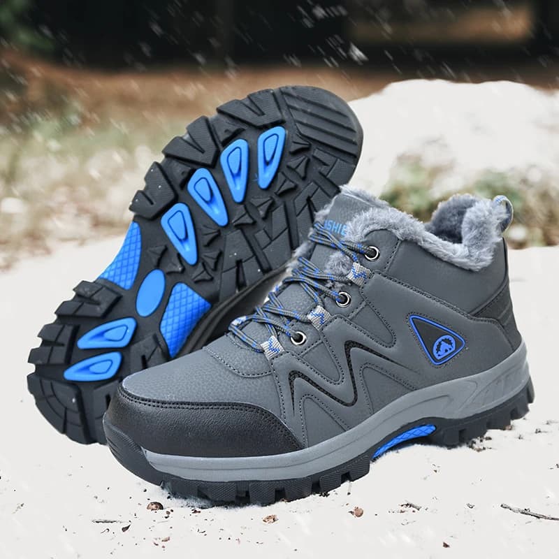 Brand Winter Men's Boots Warm Men's Snow Boots High Quality Leather Waterproof Men Sneakers Outdoor Men Hiking Boots Work Shoes