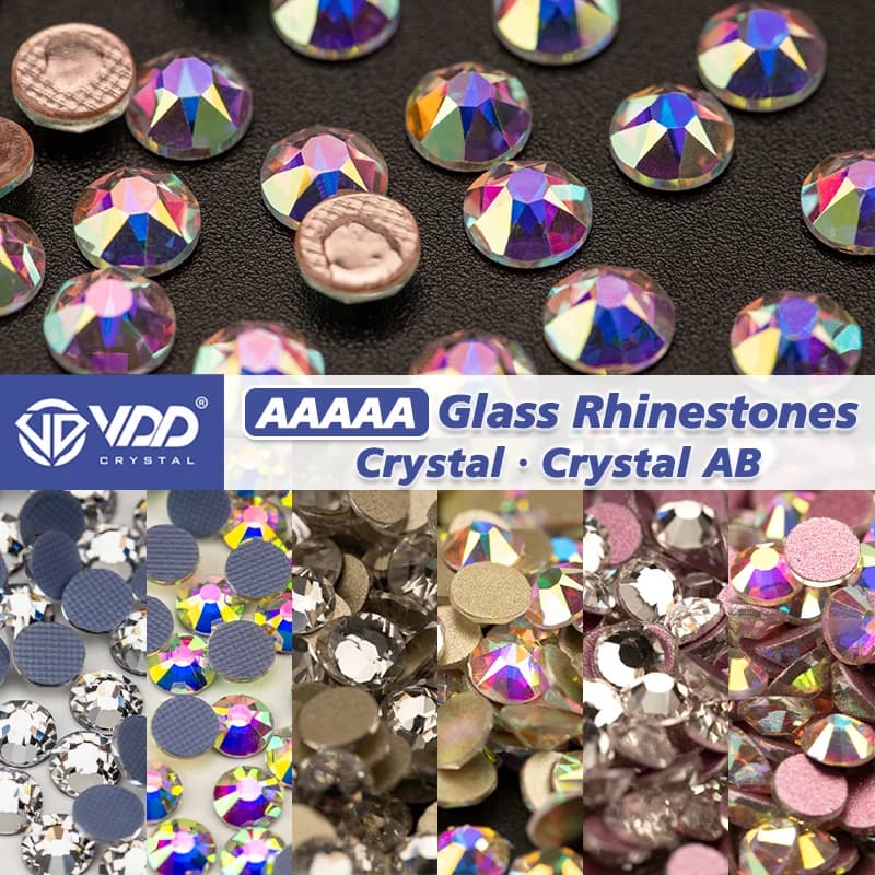 VDD AAAAA Strass in vetro di alta qualità Cristallo AB Flatback Glitter Strass Pietre per Nail Art Artigianato fai da te Decorazioni per vestiti