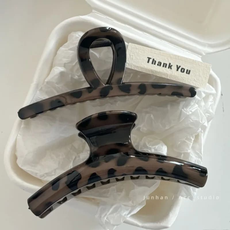 High-end high-end leopard print simple back disc hairpin back of the head hair volume temperament shark clip