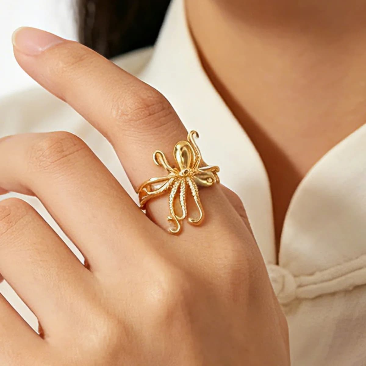 Octopus Rings for Women Girls Waterproof Adjustable Stainless Steel Ring Trend 2026 Trend Beach Ocean Jewelry Freeshipping Item