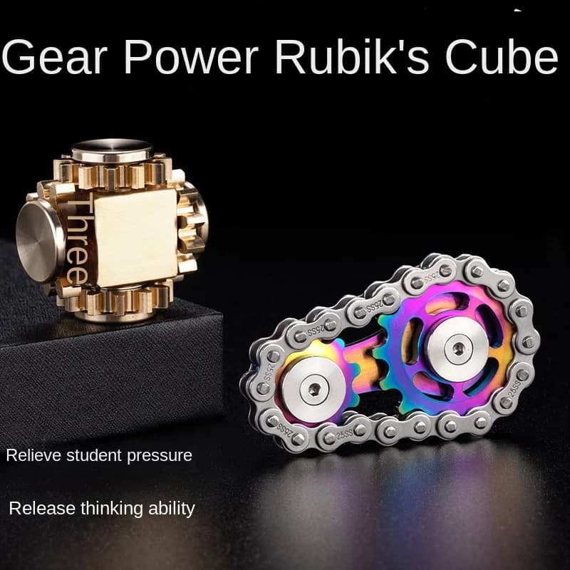 Fidget Spinner con catena in metallo - Giocattolo anti-ansia portatile EDC per adulti e bambini, strumento da scrivania per TDAH Focus da ufficio