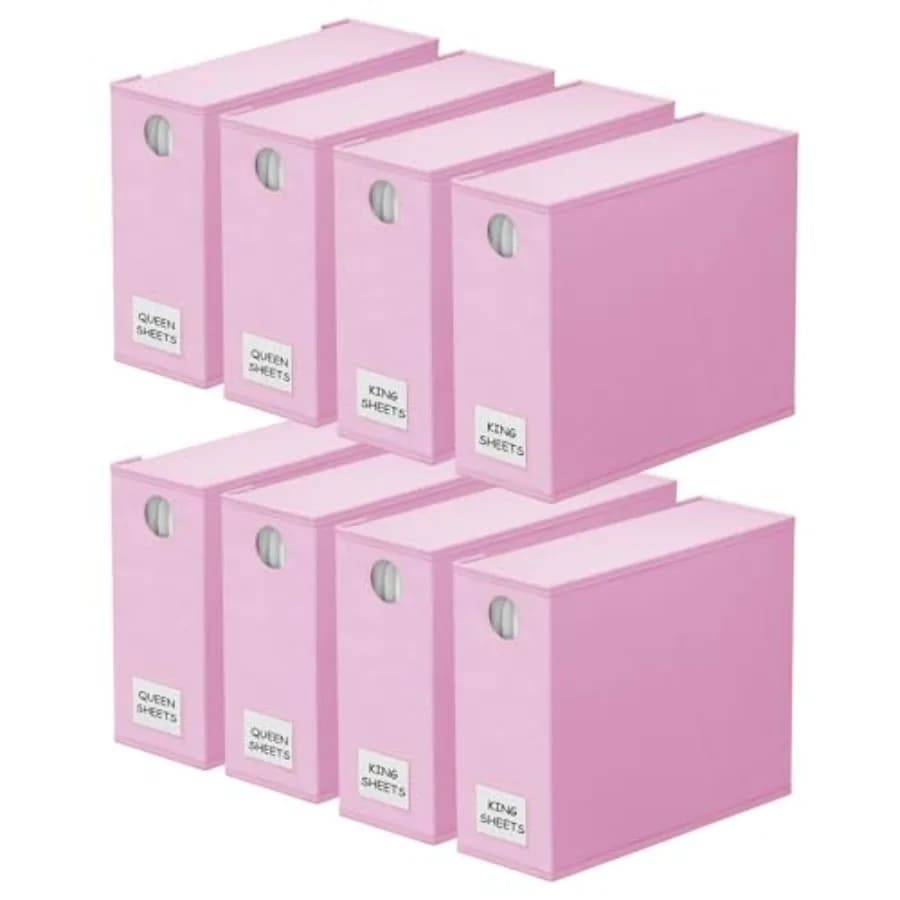 Organizzatori e Contenitori per Lenzuola, Organizzatore Pieghevole per Armadio Biancheria, Set Portaoggetti con Finestra per Letti XL, Queen e King Size