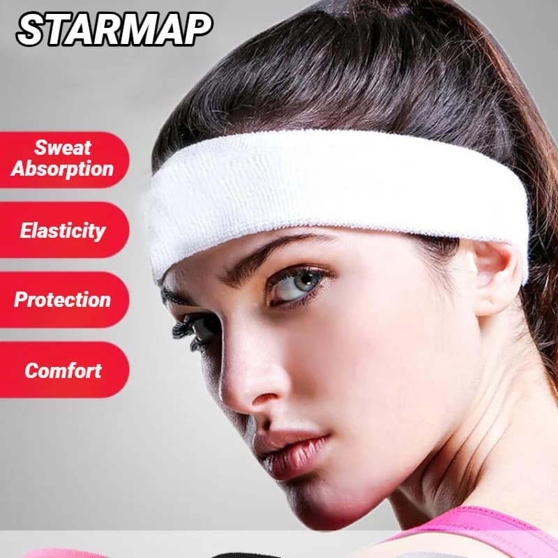 Fascia per capelli elastica in cotone per sport all'aperto, alla moda, per donna e uomo, tinta unita, per corsa, fitness, yoga, elasticizzata