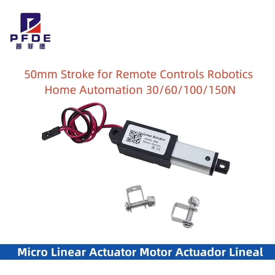 Attuatore motore micro attuatore lineare 12V Attuatore lineare corsa 50mm per telecomandi robotica domotica 30/60/100/150N