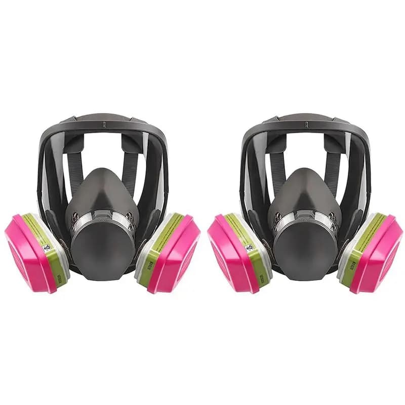 Maschera Respiratoria Integrale ABZZ-2X, Maschera Respiratoria Riutilizzabile 6800 con Filtri, Antiappannamento, Respiratore per Vapori Organici