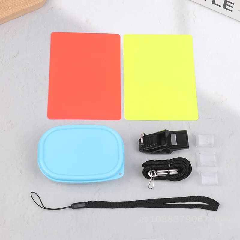 Set di 1 fischietto da arbitro sportivo con cartellini gialli e rossi per calcio, pallavolo, calcetto, pallamano - Attrezzatura ufficiale per il controllo del gioco