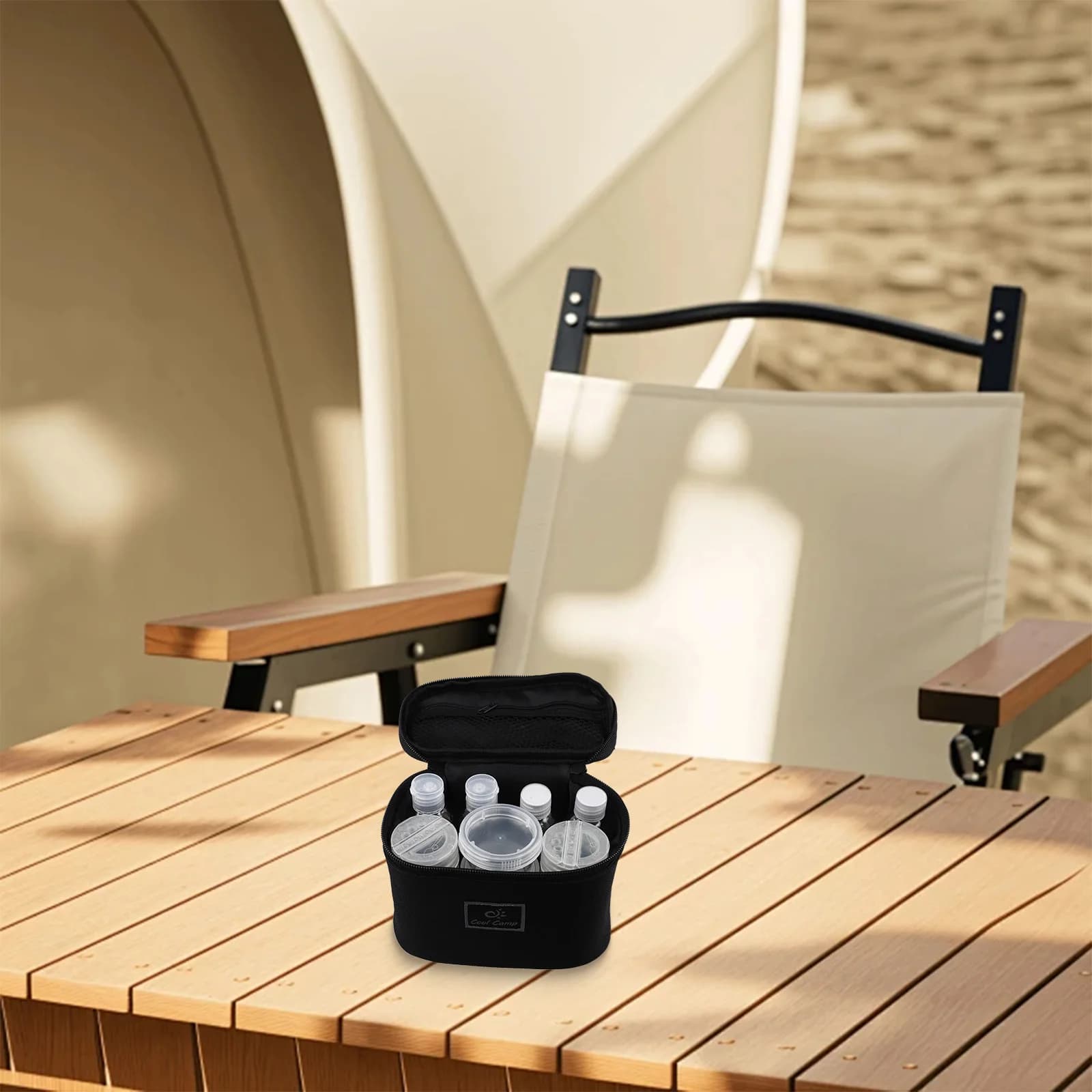 Set di condimenti da campeggio, kit di spezie da campeggio, bottiglie per condimenti riutilizzabili per picnic e campeggio, bottiglie trasparenti per spezie per picnic e barbecue