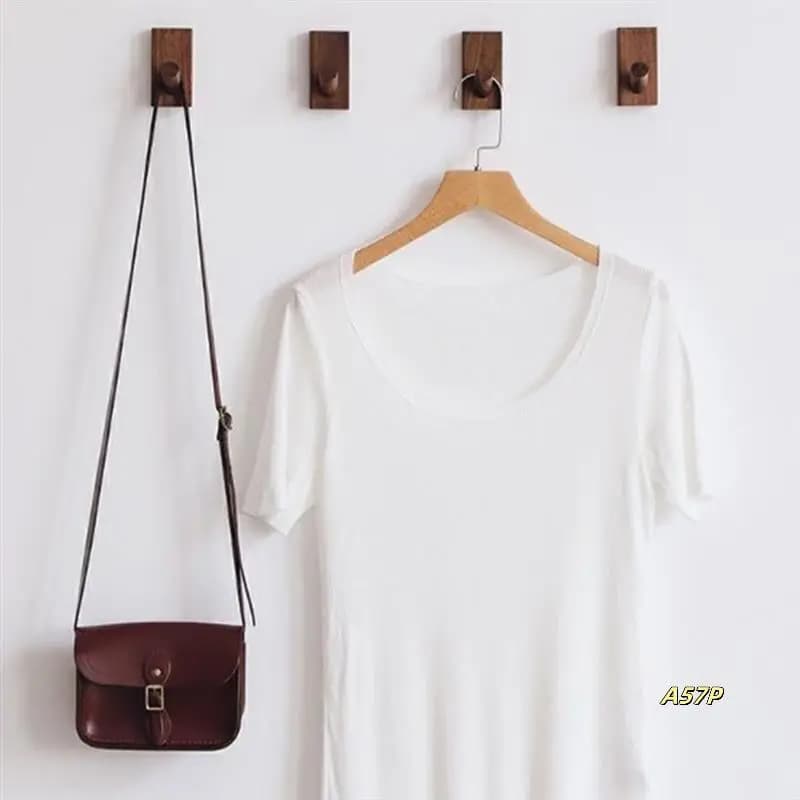Simple Solid Wood Hooks Clothes Hangers Bathroom Wall Hooks Bedroom Coat Storage Racks Home Towel Key Decorative Hooks