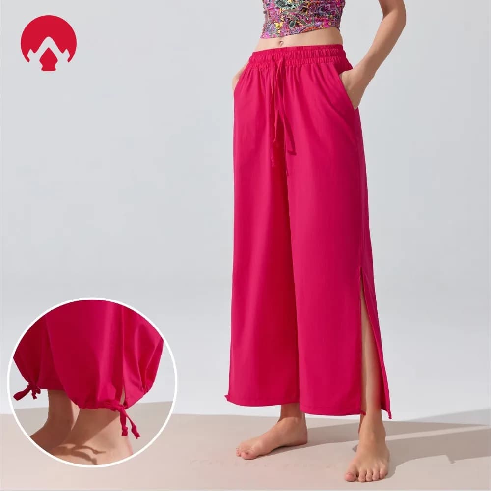 Pantaloni a gamba larga a vita alta da donna - Pantaloni da yoga con risvolto ampio, pantaloni Pilates, allenamento in palestra e fitness Pantaloni per abbigliamento sportivo