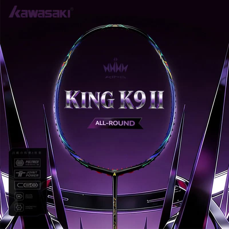 Kawasaki KING K9 4U Racchetta da badminton Professionale T-Join Power All-around Speed & Attack Racchetta da badminton Kawasaki