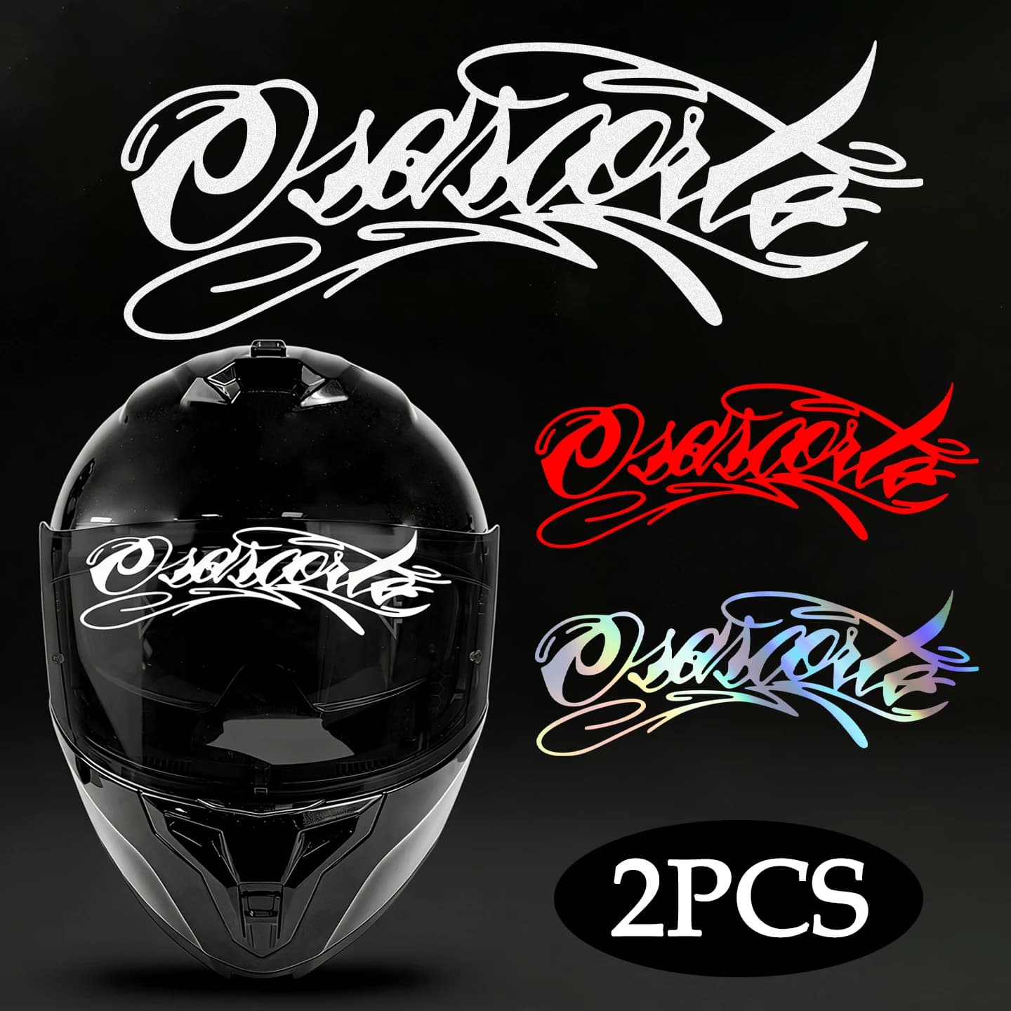 2 Pieces Stickers for Visiera Helmet Moto Osascorte, Waterproof Reflective, Accessories in Vinyl for Tank and Paraphango Moto