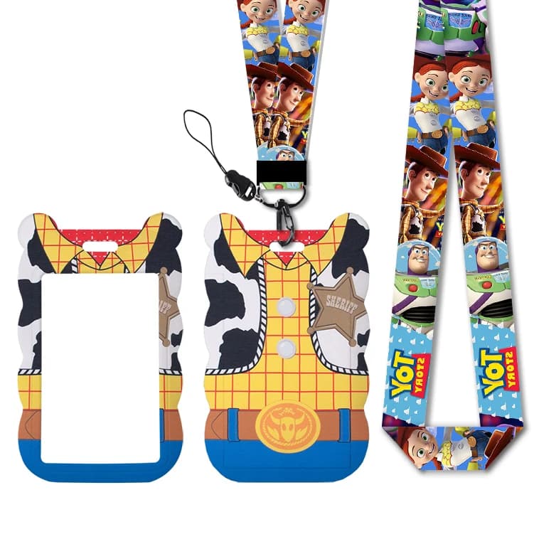 Toy Story Disney Woody Card ID Badge Holder Strap Bus Pass Access Card Cover Slip Bank Porta carte di credito Cordino