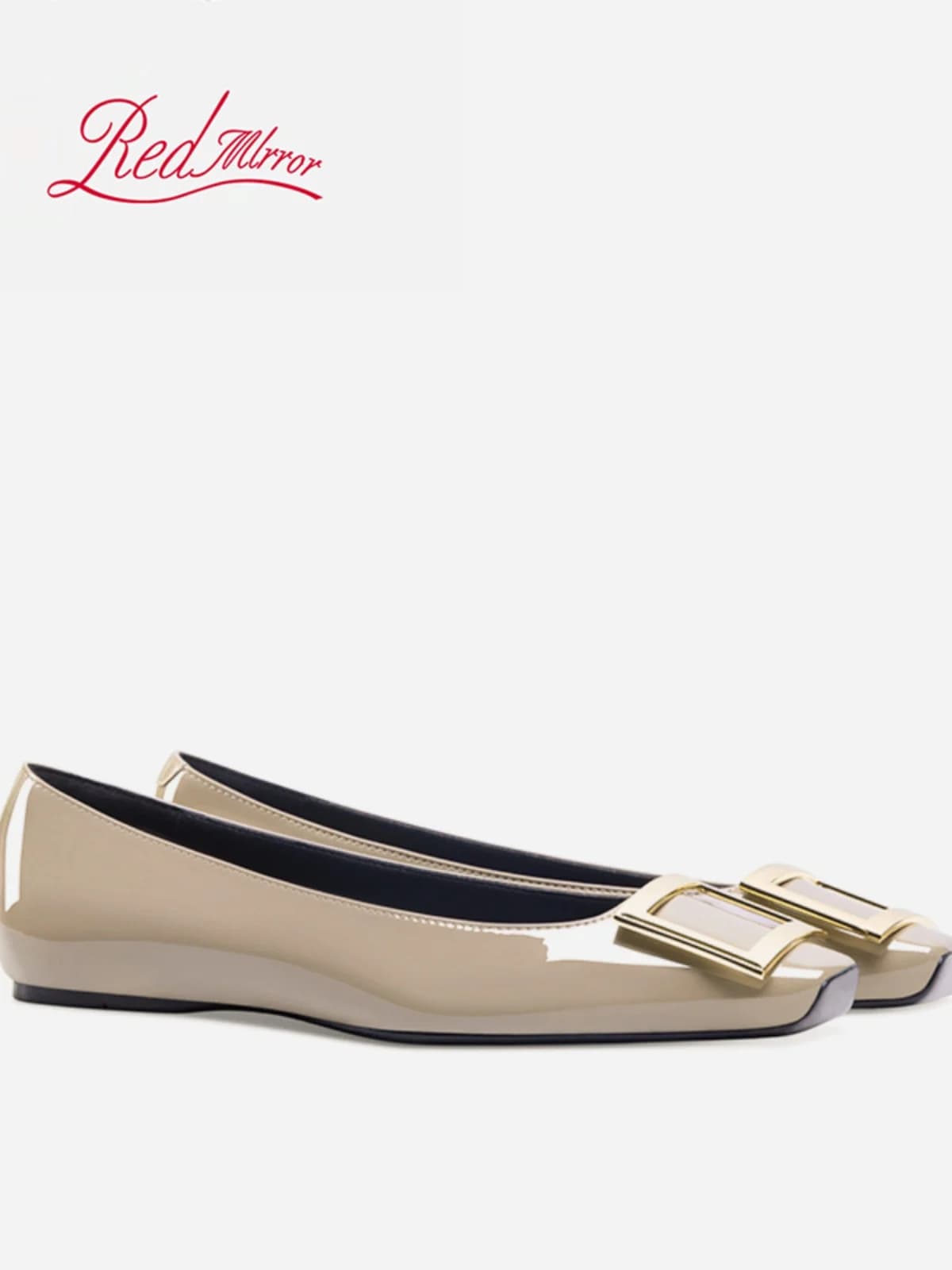 2025 nuova fibbia quadrata con altezza maggiorata, punta quadrata, bocca poco profonda, temperamento in vera pelle, scarpe basse da donna