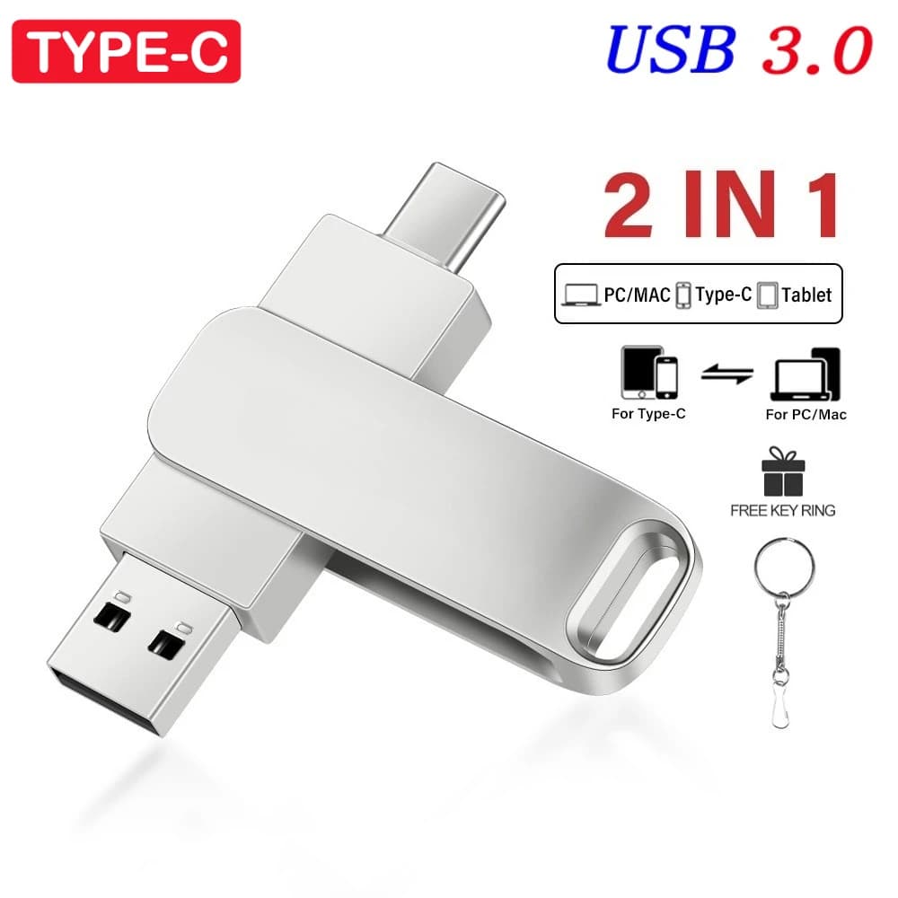 USB3.0 TYPE-C Regalo aziendale Chiavetta USB 3.0 Chiavetta USB-C da 128 GB Chiavetta USB da 64 GB Chiavetta USB ruotabile da 32 GB 16 GB 8 GB