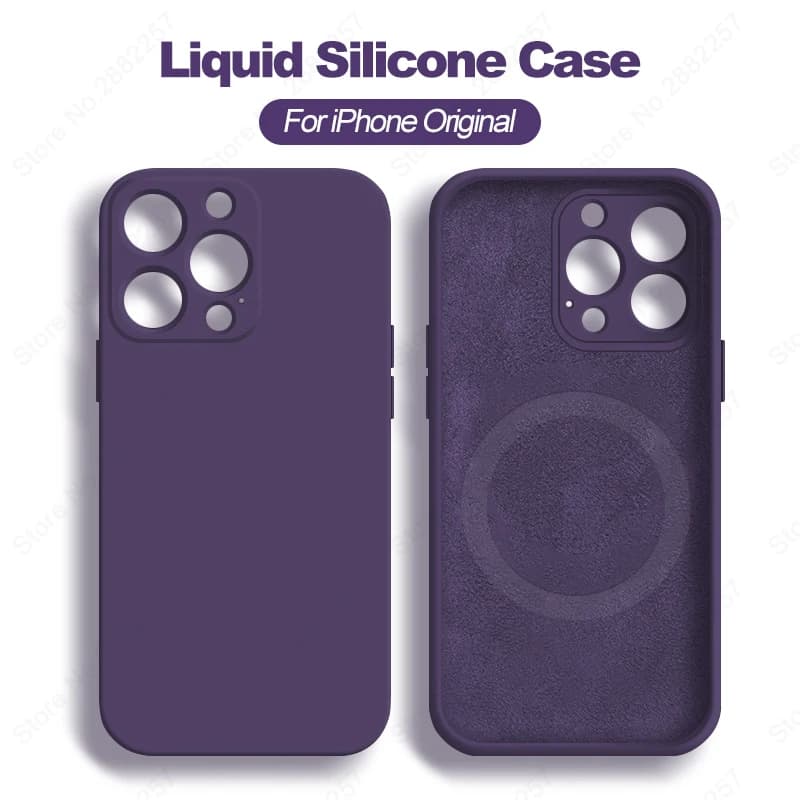 Custodie magnetiche originali in Silicone liquido per custodia For Magsafe iPhone 15 14 13 11 12 Pro Max Plus accessori per Cover antiurto