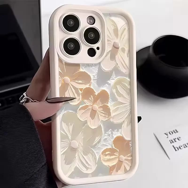 Beautiful Oil Painting Flowers Phone Case For iPhone 17 16 15 14 13 12 11 Pro Xs Max Mini 8 7 6 6s Plus Air 17e 16e TPU Cover