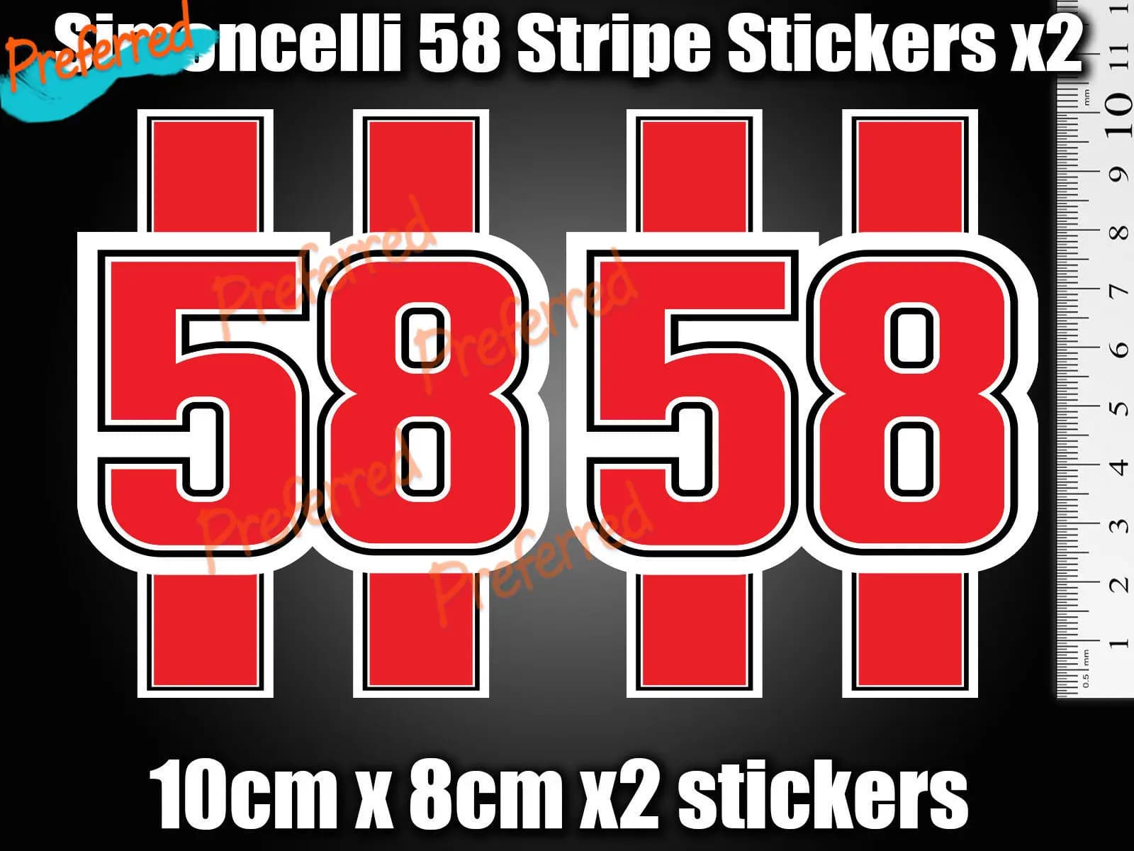 Simoncelli # Adesivo decalcomania 58 strisce x2 GP Racing casco per laptop bici auto scooter
