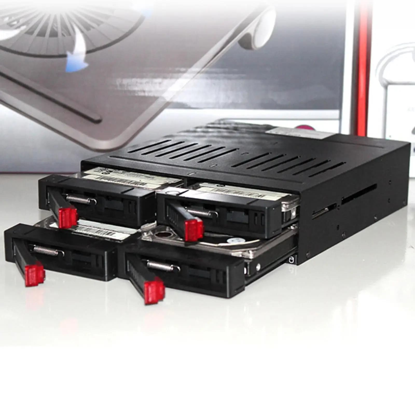 Supporto HE-2006 dischi rigidi da 4 pezzi da 2.5 pollici custodia per disco rigido con Rack interno SATA custodia per SSD HDD ventola silenziosa a lungo termine integrata