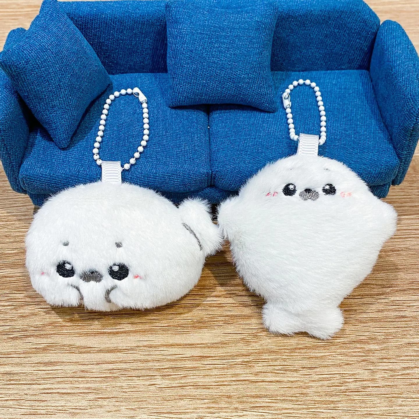 Portachiavi con Peluche a Forma di Sigillo, Ciondolo Decorativo per Borsa, Simpatico Cartone Animato, Bambola di Peluche Bianca, Accessori Stile Coreano, Regalo