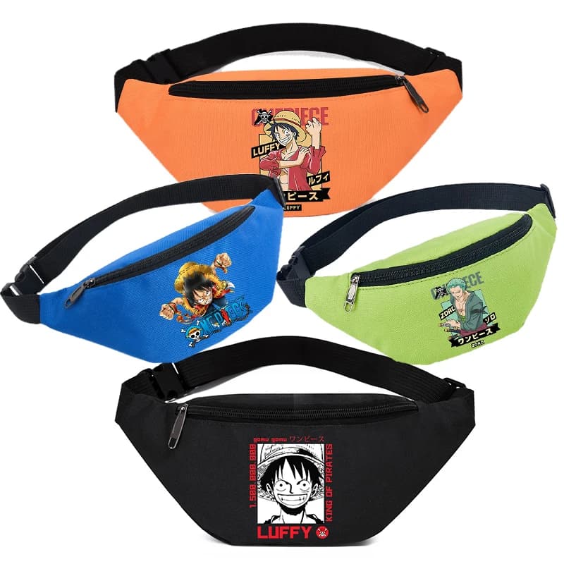 Marsupio Anime One Piece for Boys, Lightweight Shoulder Bag with Characters Luffy Zoro Chopper, Sports Waist for Daily Race