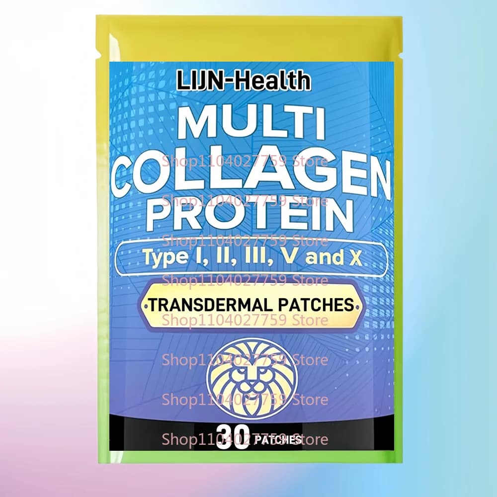 30 Cerotti Multi Collagen Transdermics - Types I, II, III, V, X, Anti-Aging, for Articulations, Hair, Skin, Bones and Sani Nails