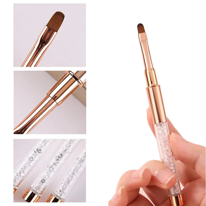 Set da 1/15 Pezzi per Nail Art: Pennelli per Gel UV Acrilico, Pennelli per Decorazioni con Strass, Pennelli per Linee e Disegni, Strumenti per Manicure