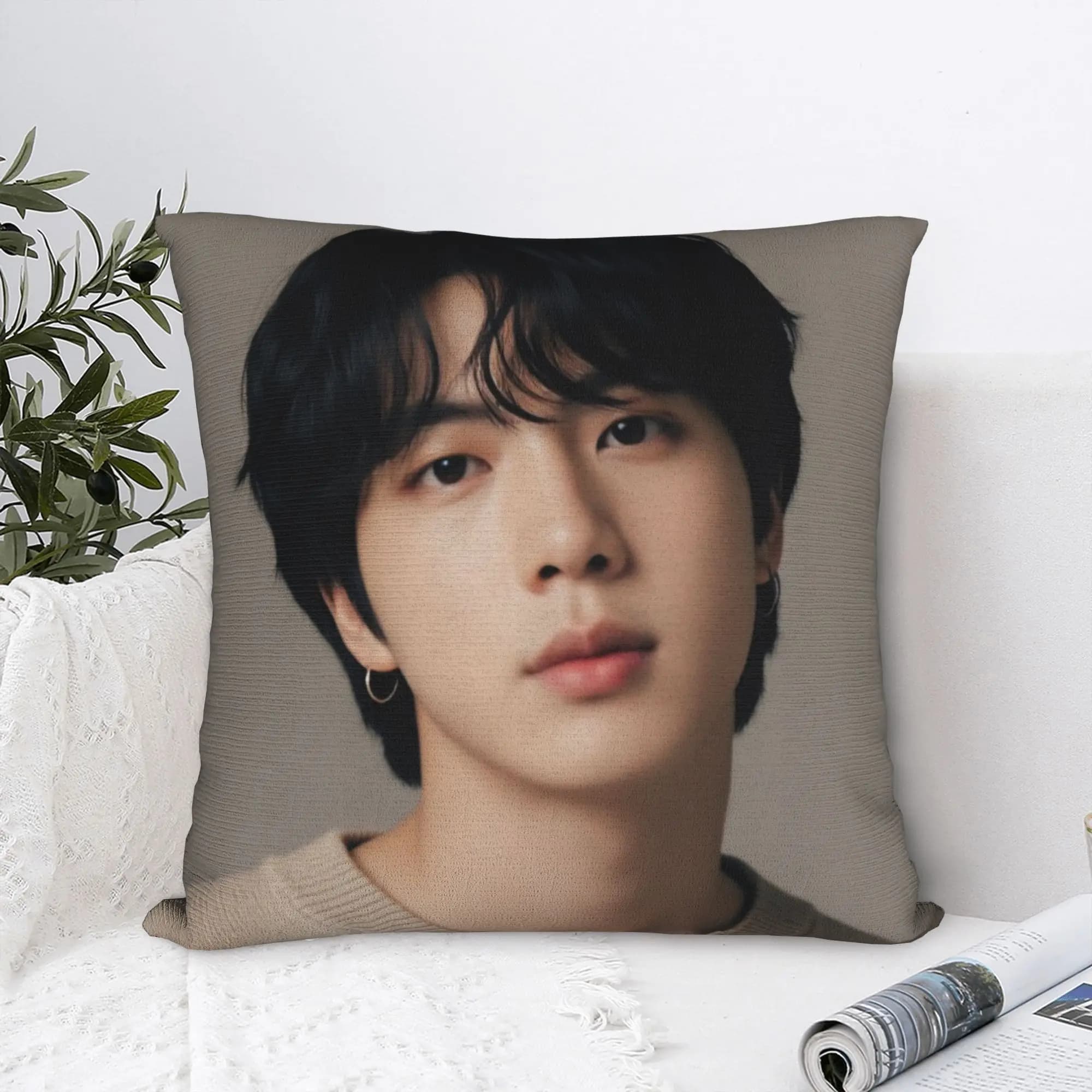 Korean Kpop JinJinJin Cool Boy Pillow Case Comfy Pillow Cover For Couch Sofa Bedroom Novelty Cushion Cover