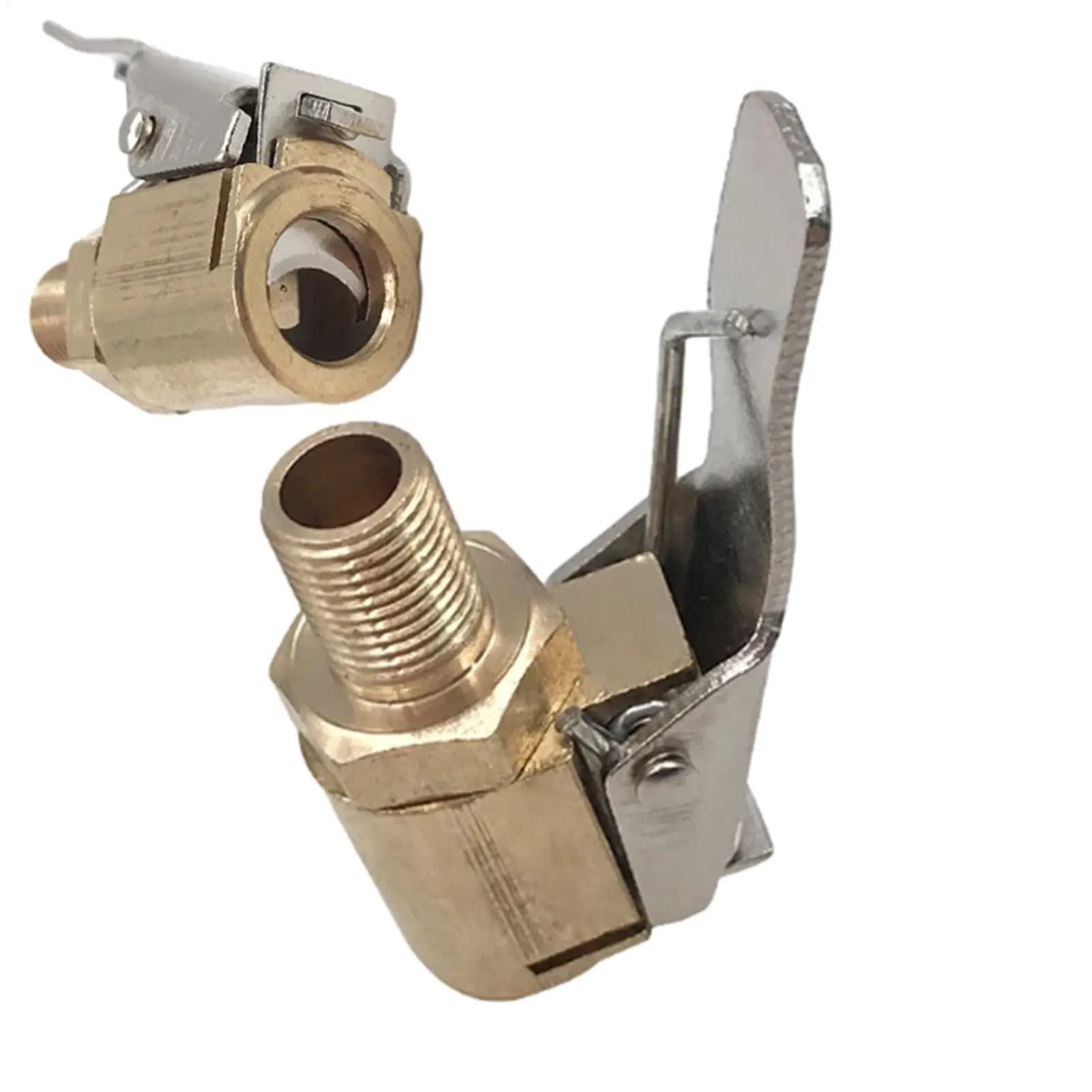 Connettore per Pompa d'Aria per Pneumatici Auto, Adattatore a Clip in Ottone per Valvole di Gonfiaggio Pneumatici e Ruote Auto
