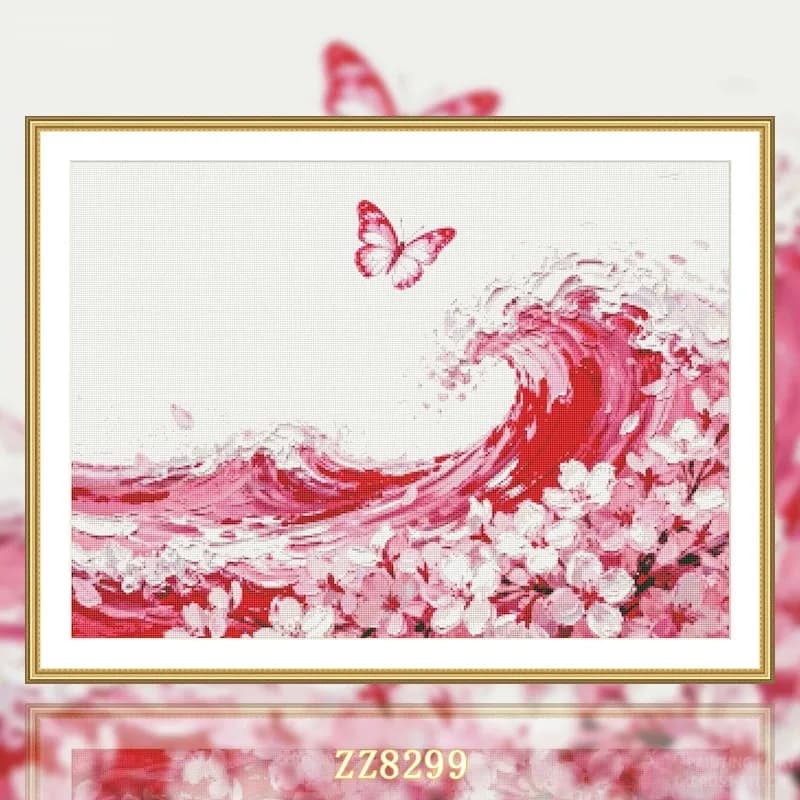 ZZ8299-Butterfly 14CT 16CT 18CT Printed On Canvas Cross Stitch DIY Set Needlework Embroidery 42 Colors