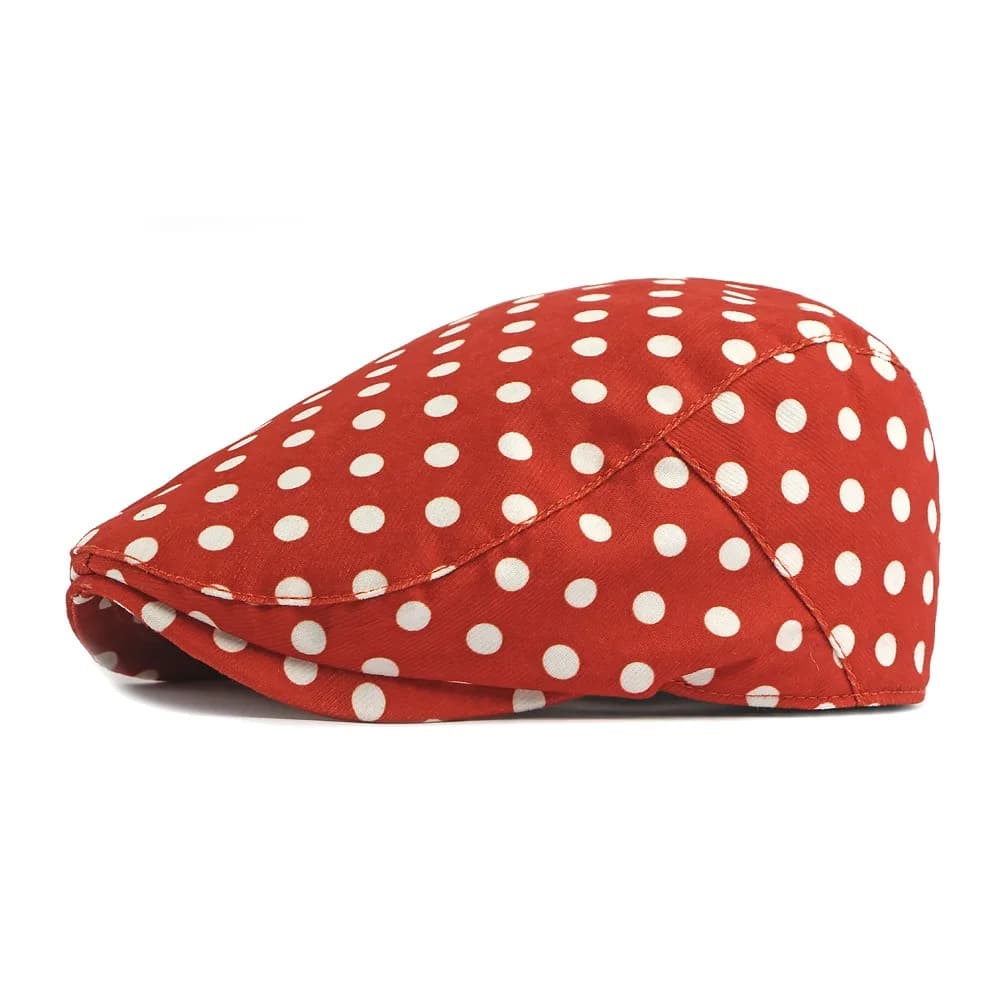 Casual Y2k Polka Dot Beret Dot Leopard Cotton Newsboy Cap Fashion Visor Retro Painter Hat Summer