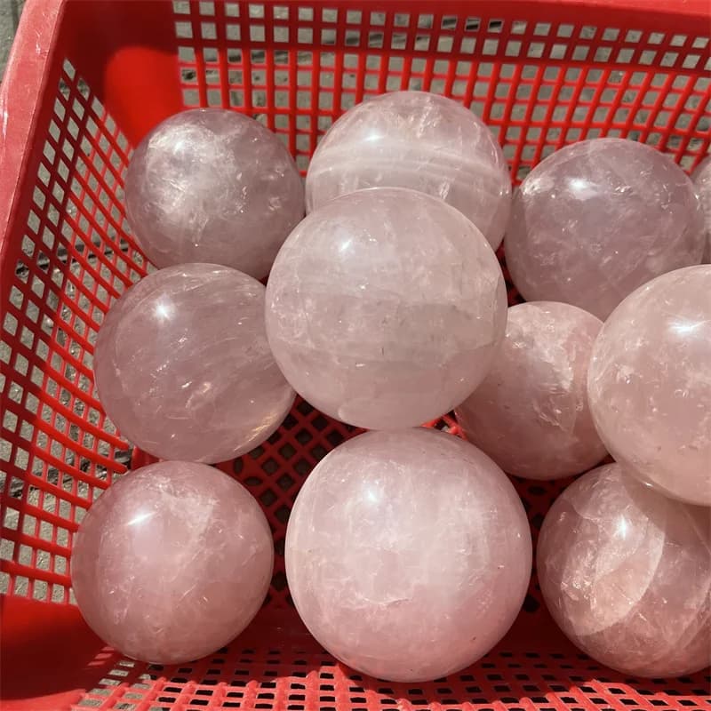 Natural Rose Quartz Crystal Ball Polished Massage Sphere Ball Reiki Healing Room Decor Pink Crystal Souvenirs Stone Crafts