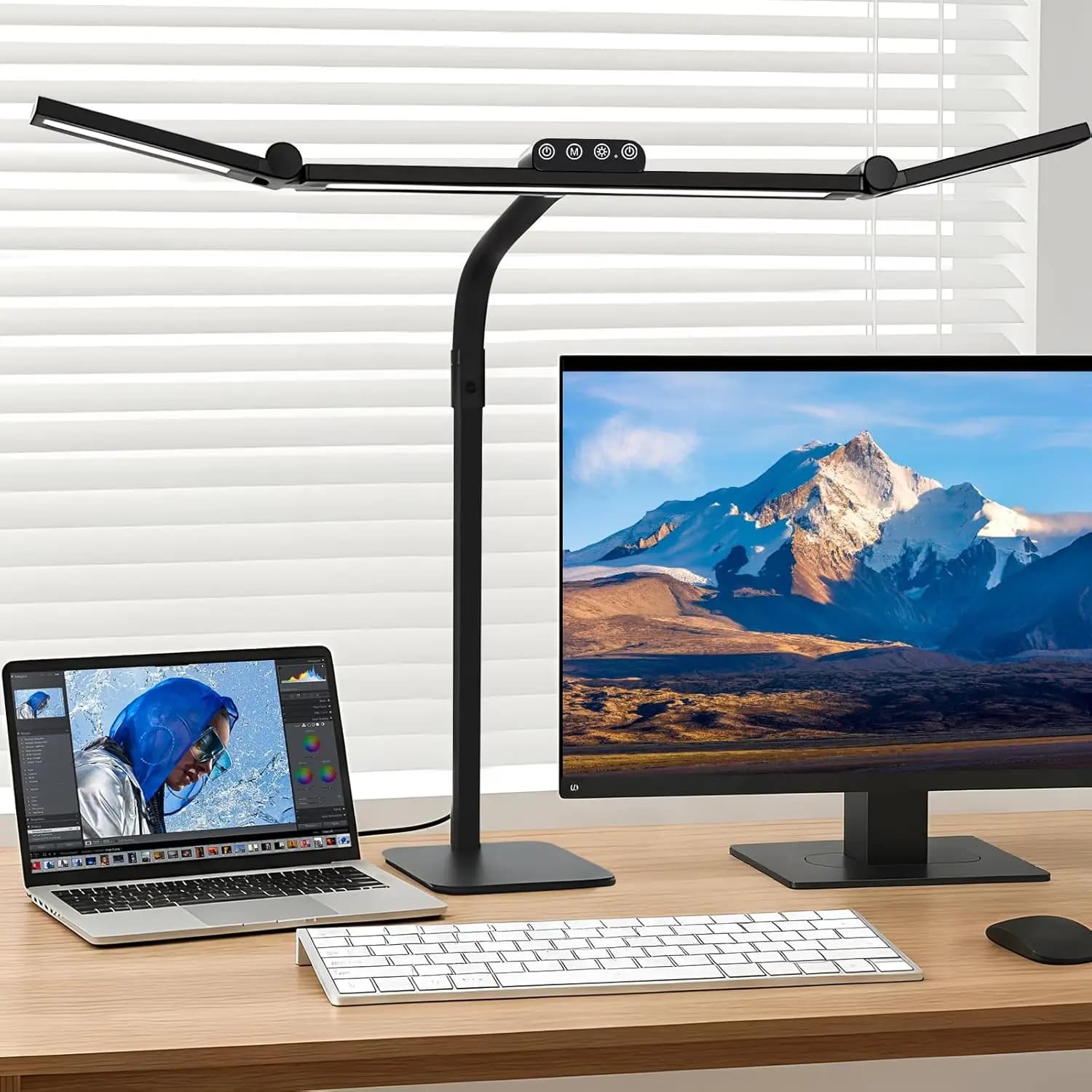 Adjustable LED Desk Lamp with Dimmable Light, 71.6 cm Flexible Arm for Home, Office, Reading and Studio