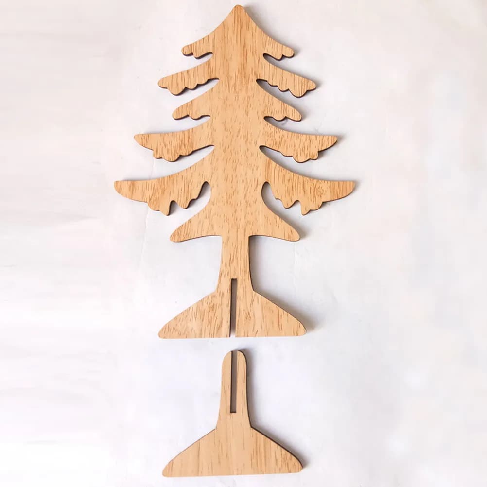 6 Pezzi Ornamenti Natalizi da Tavolo Incisi al Laser, Decorazioni in Legno a Forma di Cartone Animato, Mini Addobbi per Casa e Ufficio, Regalo di Natale