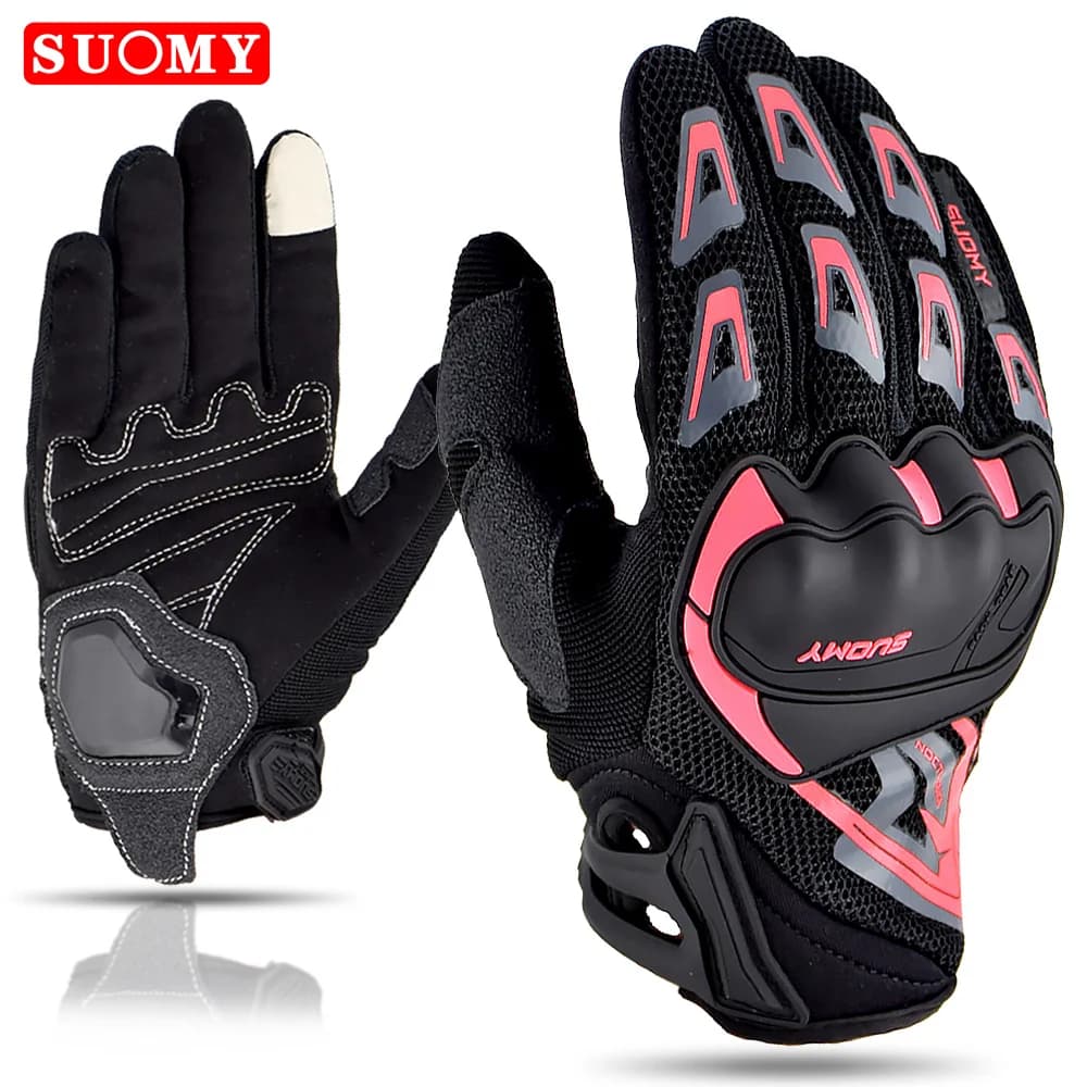 SUOMY Lady Guanti da moto estivi Donna Adolescente Ragazze Dito intero Moto Racing Touch Screen Guanti da motocross Donna Rosa S-XXL