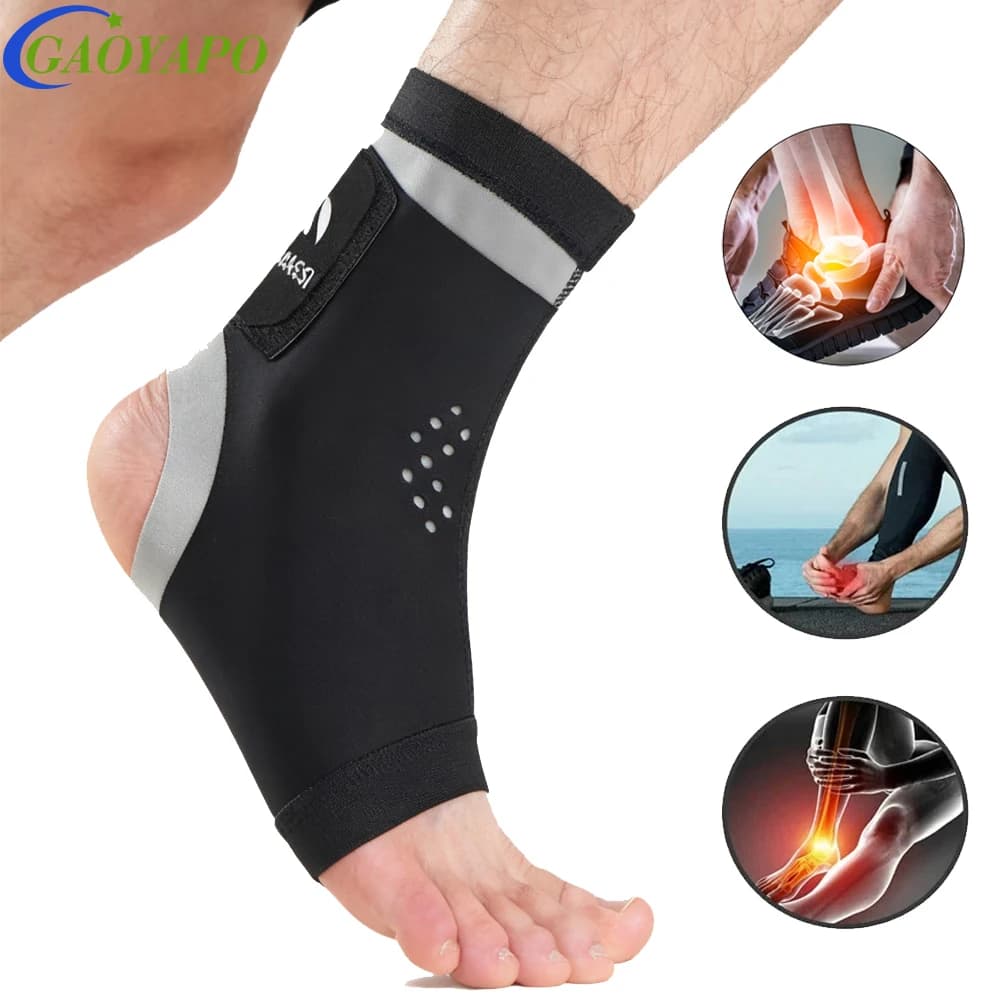 GAOYAPO 1 Pezzo Supporto per Caviglia per Uomini e Donne - Fascia per Caviglia Regolabile in Neoprene Traspirante per Corsa, Basket, Artrite
