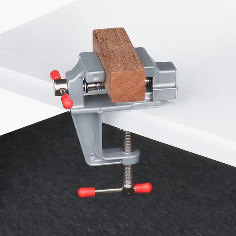 Small Jewelers Hobby Clamp On Table Flat Pliers Tool Vice Bench Vise Muliti-Funcational 3.5&quot Aluminum Miniature