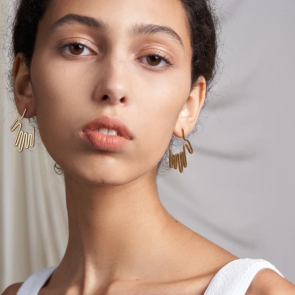 ENFASHION Hands Line Orecchini a pendaglio per le donne Aretes in acciaio inossidabile Color oro Orecchini pendenti 2021 Regalo gioielli di moda E211253