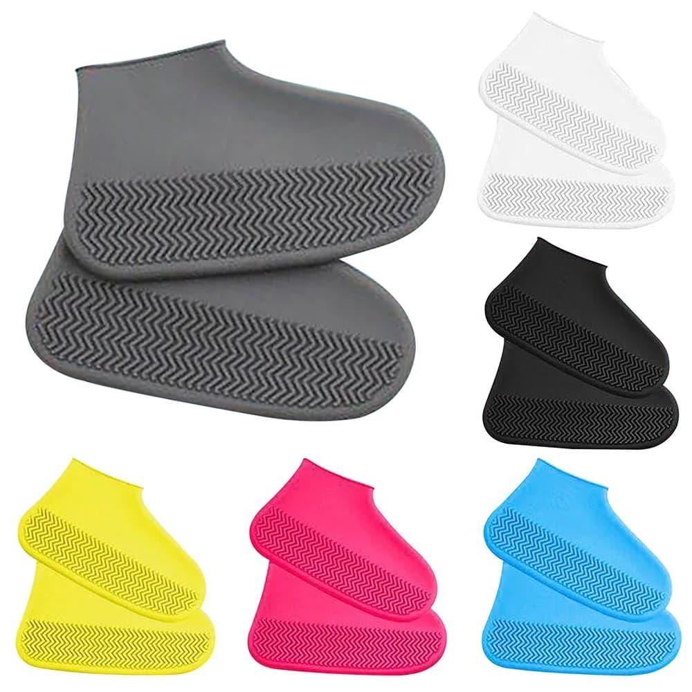 2 Pezzi Copriscarpe Impermeabili Antiscivolo in Silicone, Altamente Elastici e Resistenti all'Usura, Unisex, per Giorni di Pioggia, Riutilizzabili