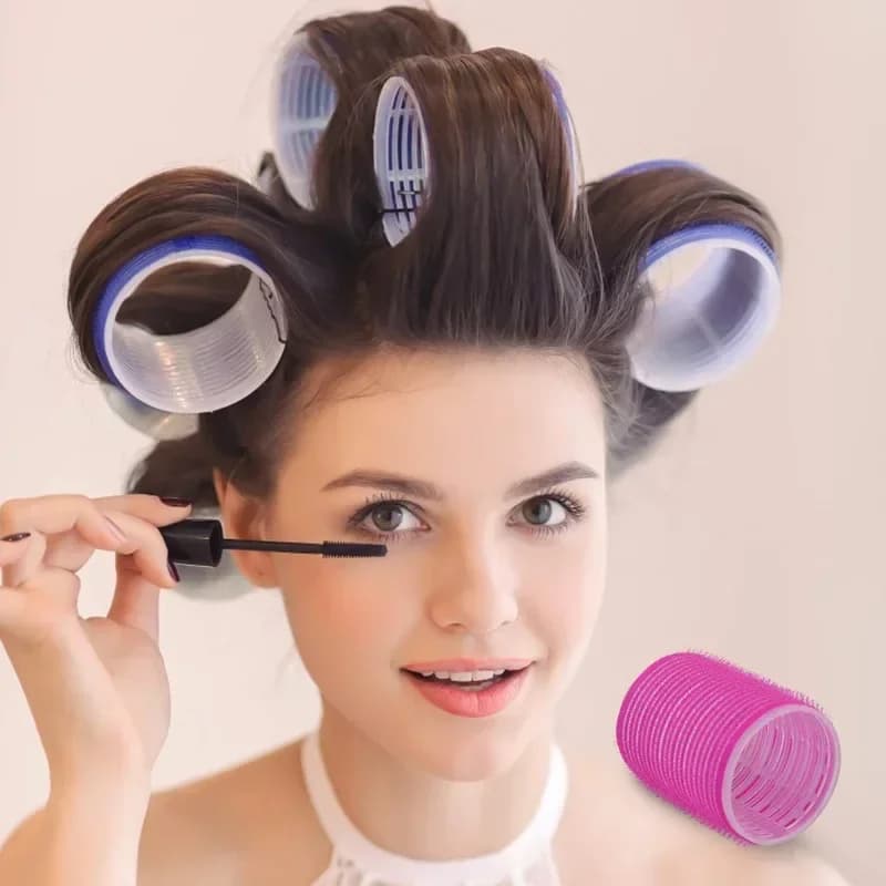Hair Rollers Self-Staining Hook Bigodini for Hair Heat-Free Roller Bigodini for Dressing Tools for Hair styling sticky jumbo size