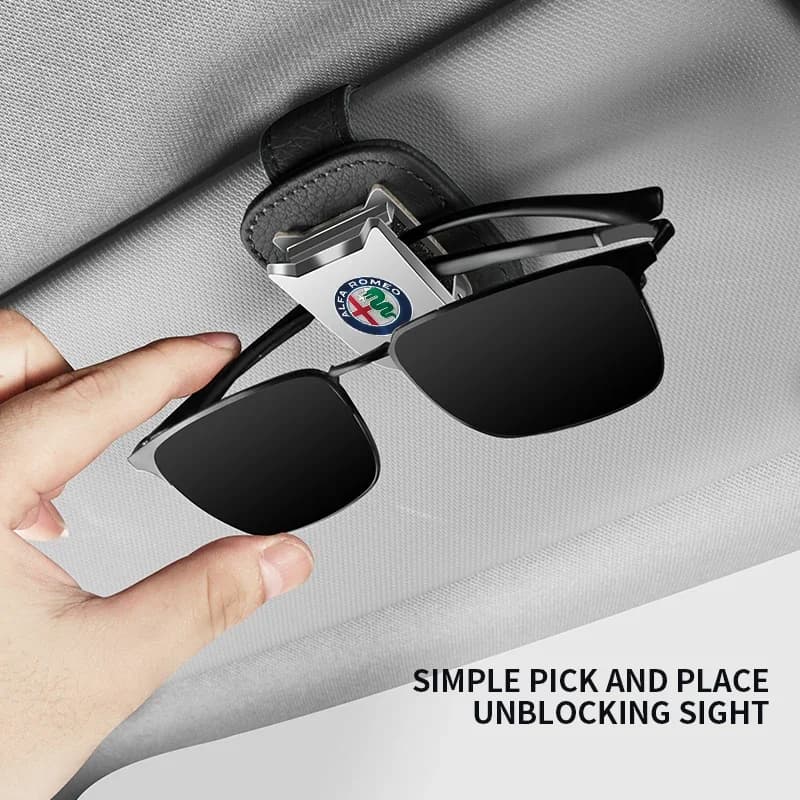 2026 Hot Sticker Car Sunglasses Holder Glasses Ticket Card Storage Clip For Alfa Romeo Sportiva Giulia Giulietta 159 156 Stelvio