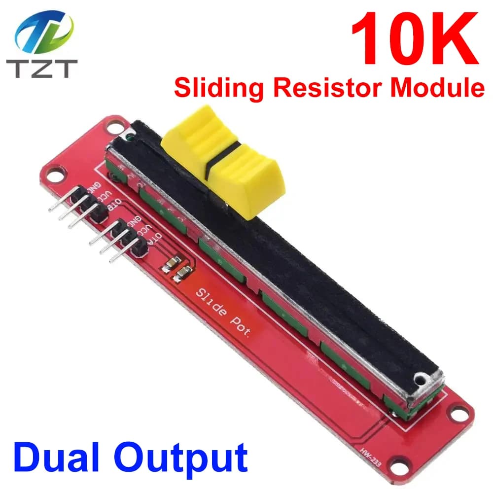 TZT 1/3PCS Potenziometro a slitta 10K Modulo lineare a doppia uscita per Arduino AVR Electronic Block