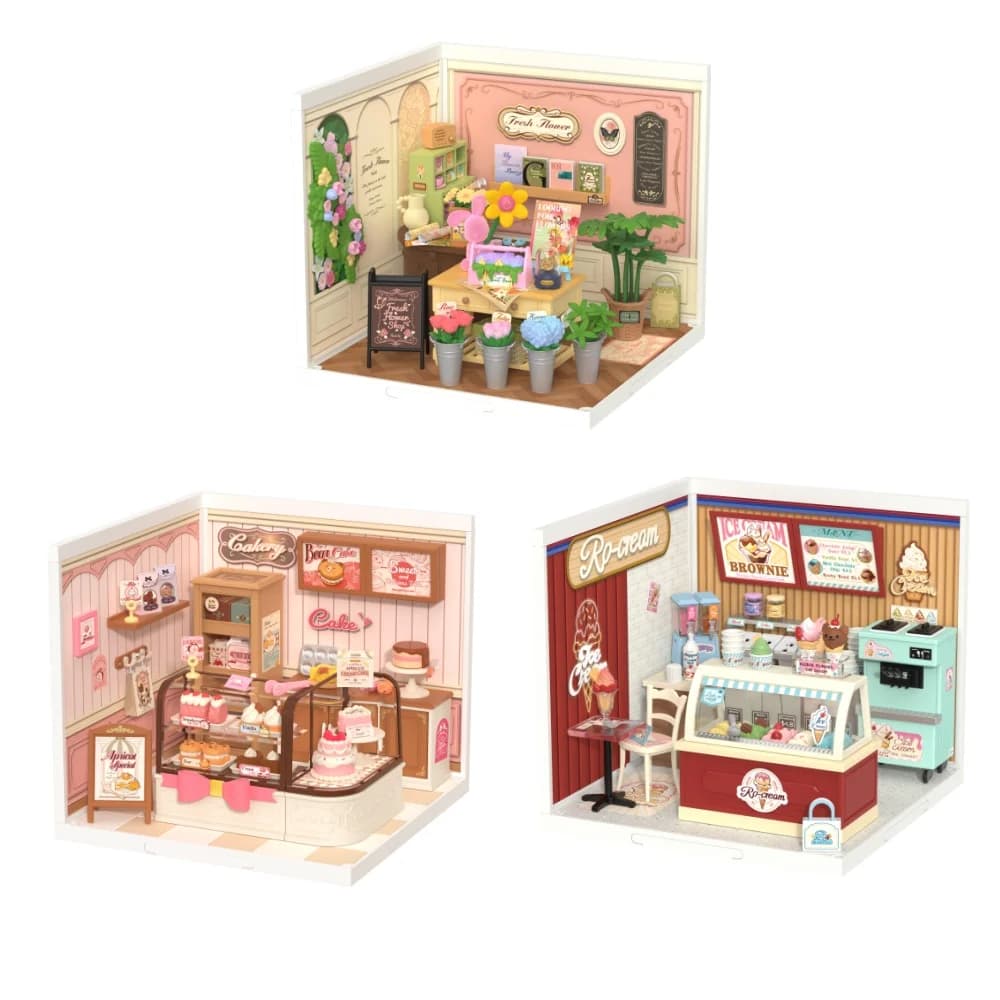 Kit Casa delle Bambole in Miniatura Robotime, Set Creativo per Modellismo, Regalo di Compleanno per Adulti e Bambini, Negozio di Fiori Freschi