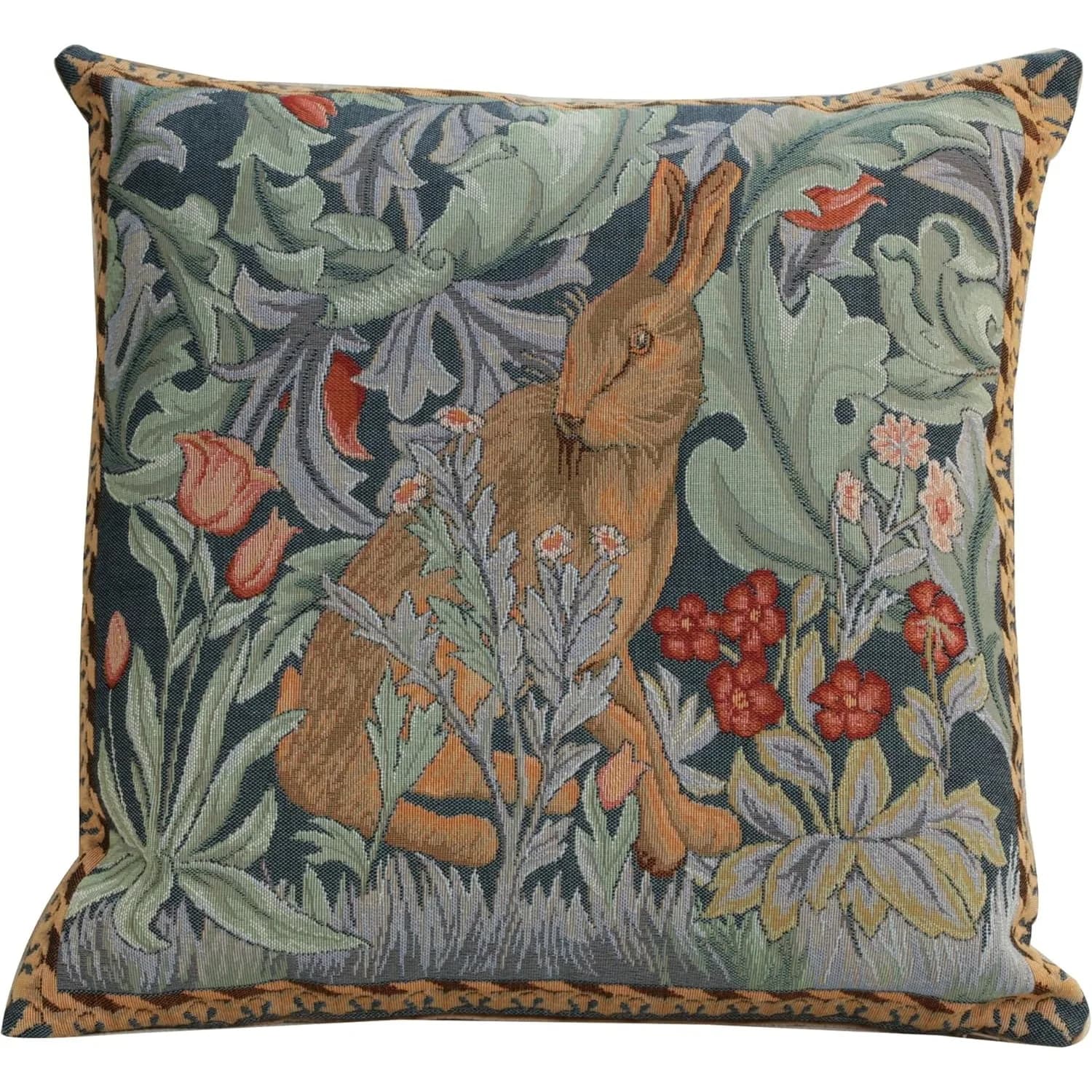 19X19 sofa cushion cover in rabbit facing right Decorative cushion lining Large sofa with tapered tape