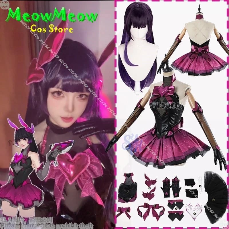 Anime Owww Cosplay Diva Costume Magical Girl Nero Viola sfumato Rosa caldo Gonna corta Tuta sexy Jirai Kei Halloween