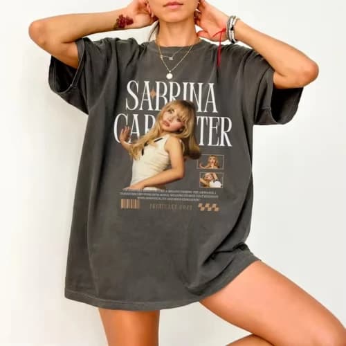 Summer Hot Sale Vintage Sabrina Carpenter Tour T-shirt Y2K Men Women Vintage Harajuku Top Hip Hop Streetwear Oversized Tshirt
