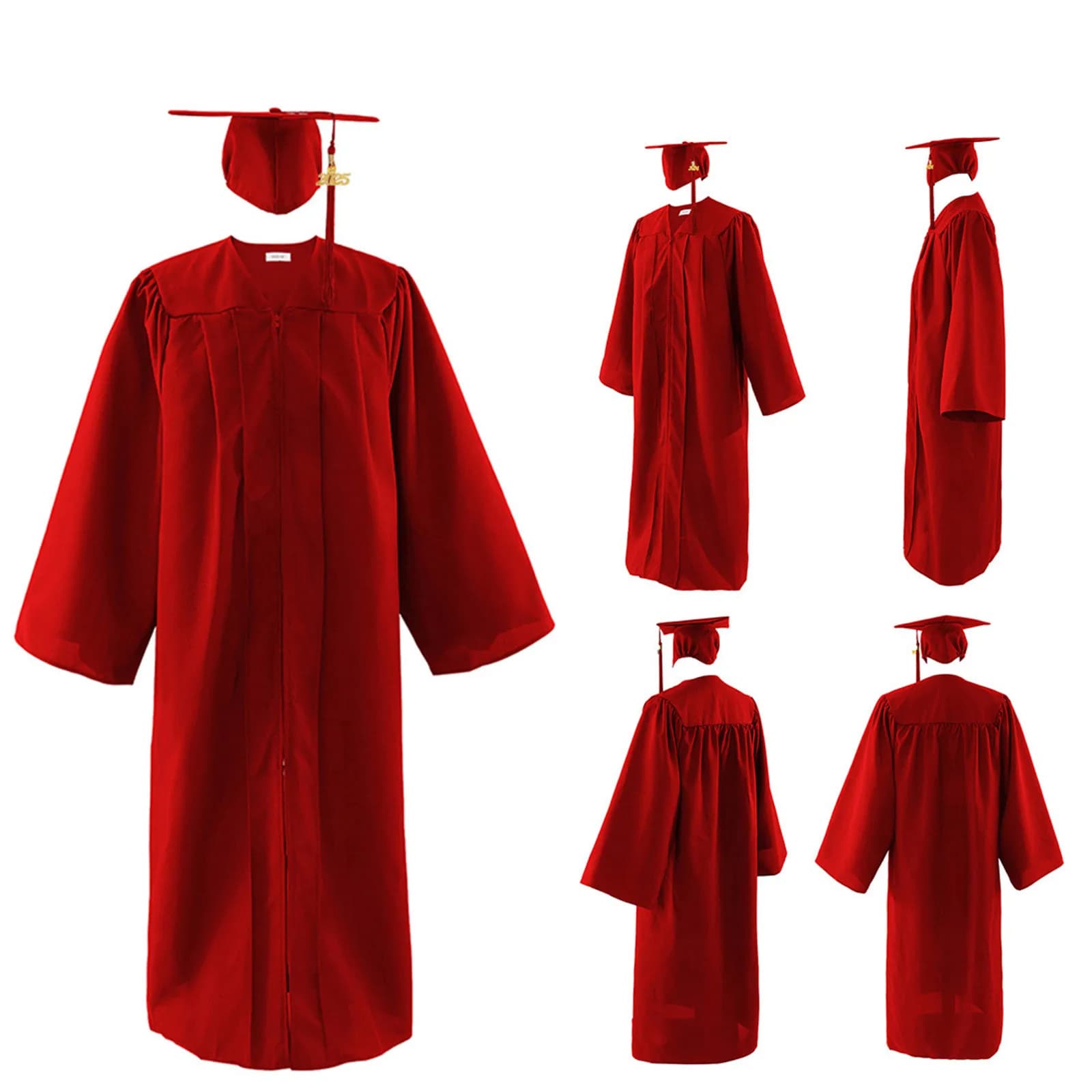 Set di abiti da scapolo in tinta unita per adulti, abito da scapolo in stile americano, uniforme da cerimonia di laurea con cappello da laurea
